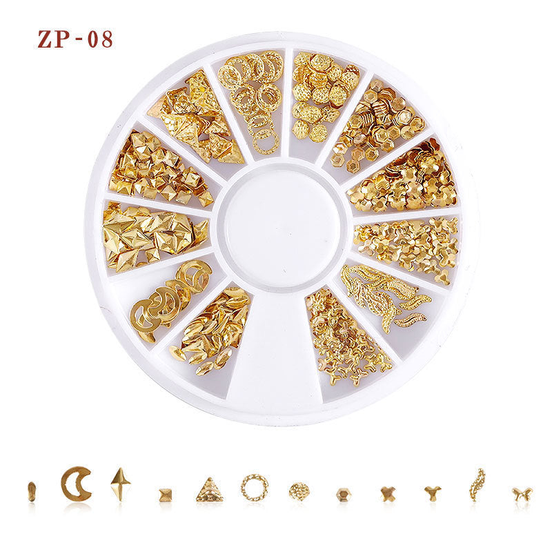 Nail Ornament Star Moon Rivet Hollow-Out Alloy Nails Decoration