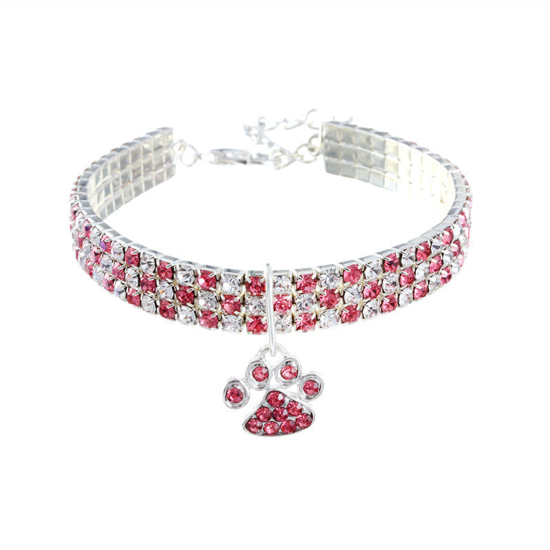 Pet Collar With Diamonds, Mixed-Color Cat And Dog Supplies, Cat Claws, Elastic Cat And Dog Necklace Jewelry