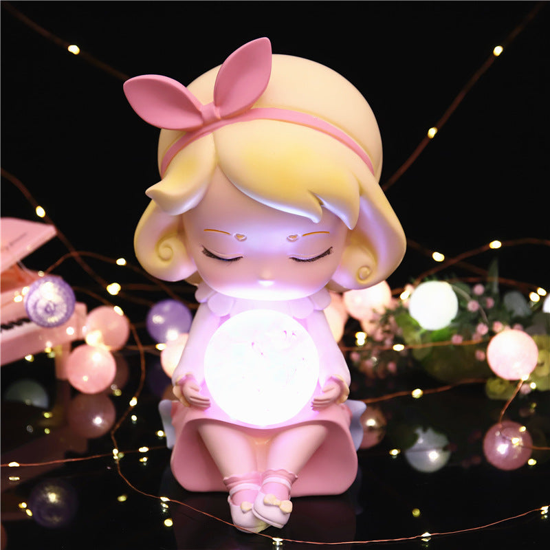Fantasy Crystal Ball With Lamp For Girls Bedroom Desktop Resin Decoration Ornaments