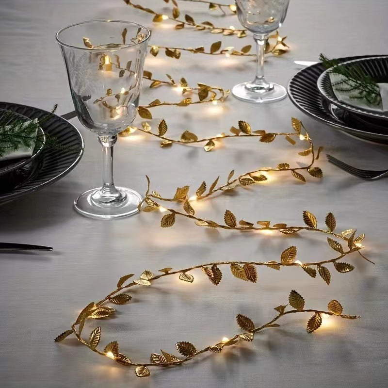 Christmas Decoration LED Golden Leaf Light