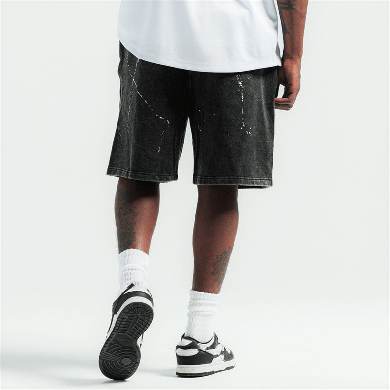 Men's Drawstring Elastic Waist Straight Shorts