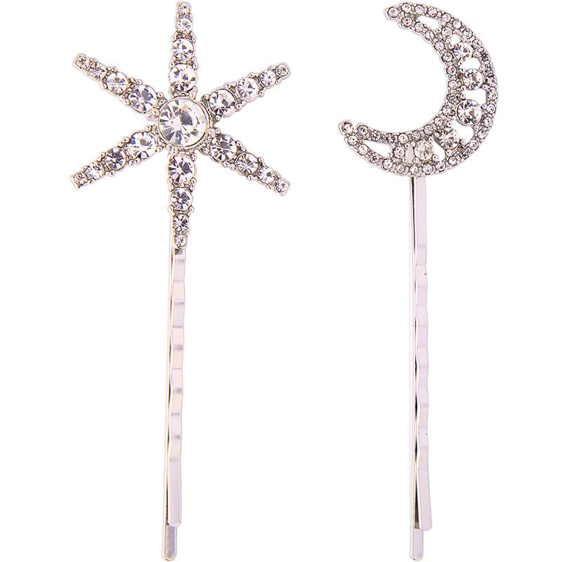 Long Stars and Moon Hair Clips