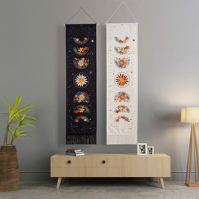 Polyester Cotton Boho Floral Eclipse Plaid Nordic Tapestry