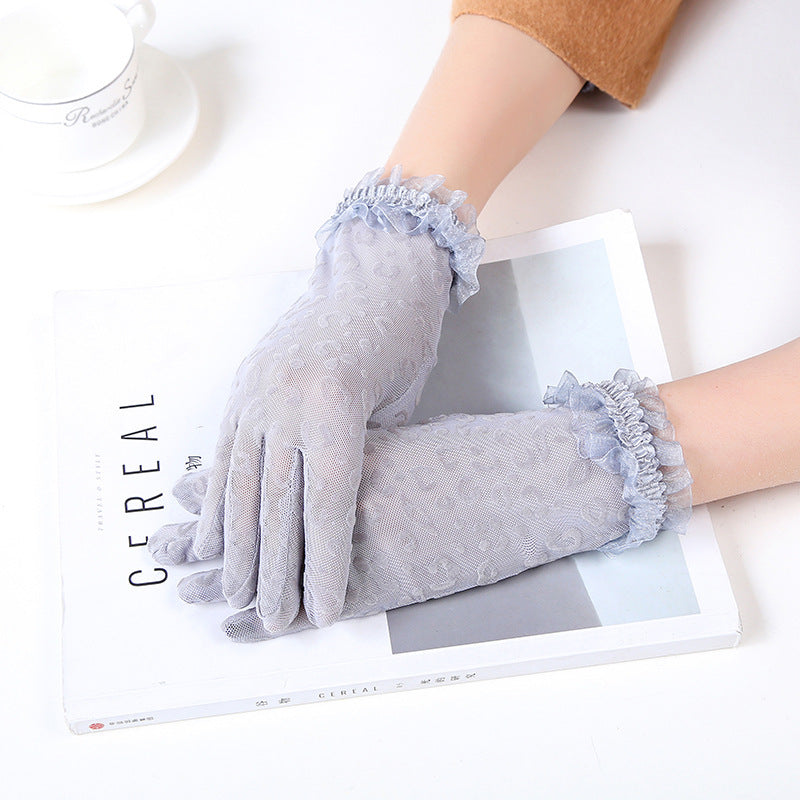 Ladies Lace Sunscreen Gloves