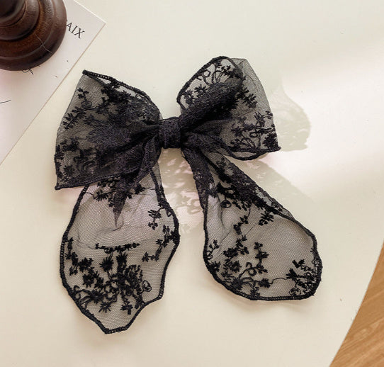 White Lace Hairpin Big Bow Tiara