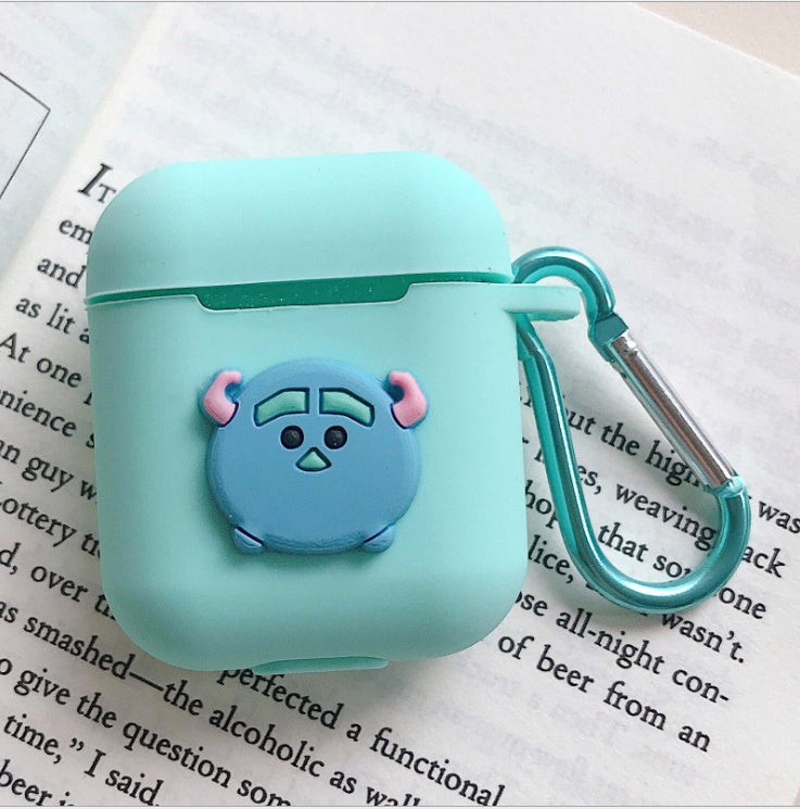 Compatible with Apple, AirPods Protective Jacket Cute Cartoon Silicone Anti-Falling Earphone Jacket Japanese Korean Women''s Key-Clasp Hanging Rope