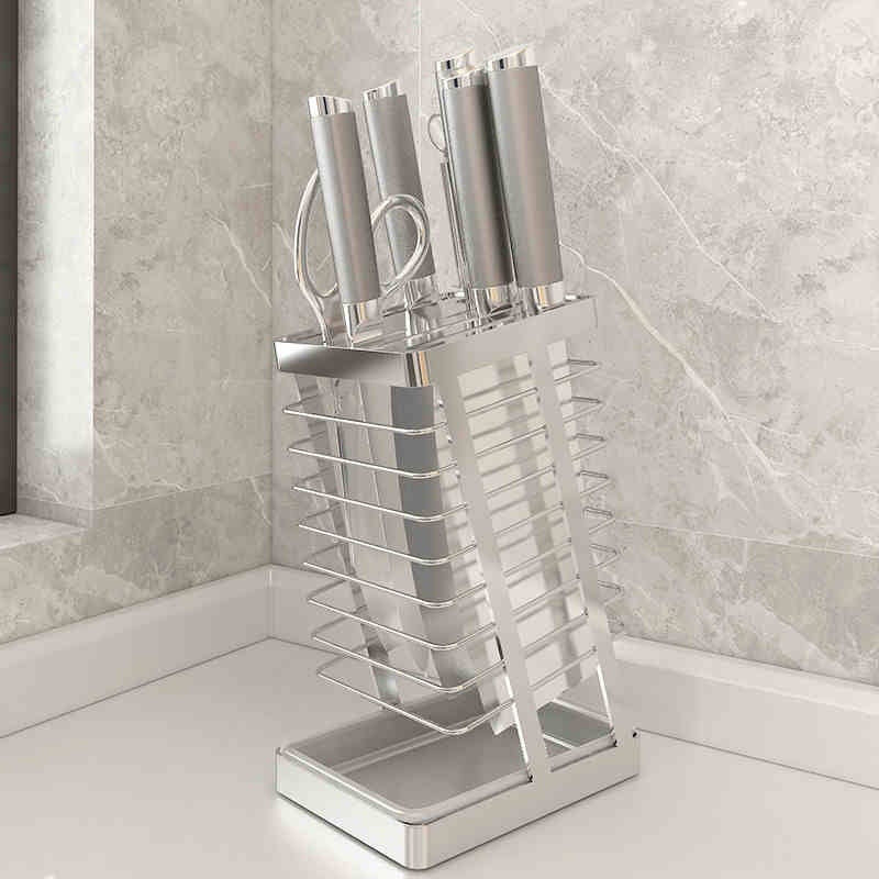 304 Stainless Steel Kitchen Knife Holder Household Draining Table