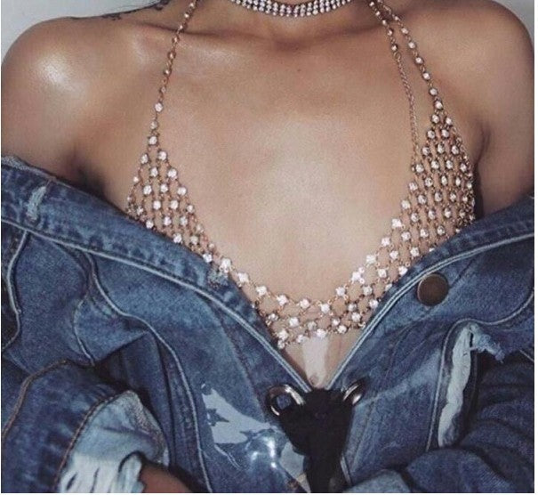 Multi-Layer Choker Chest Chain Suit