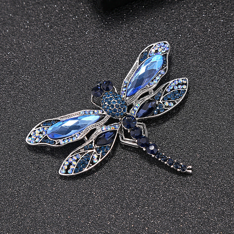 Rhinestone Dragonfly Brooch