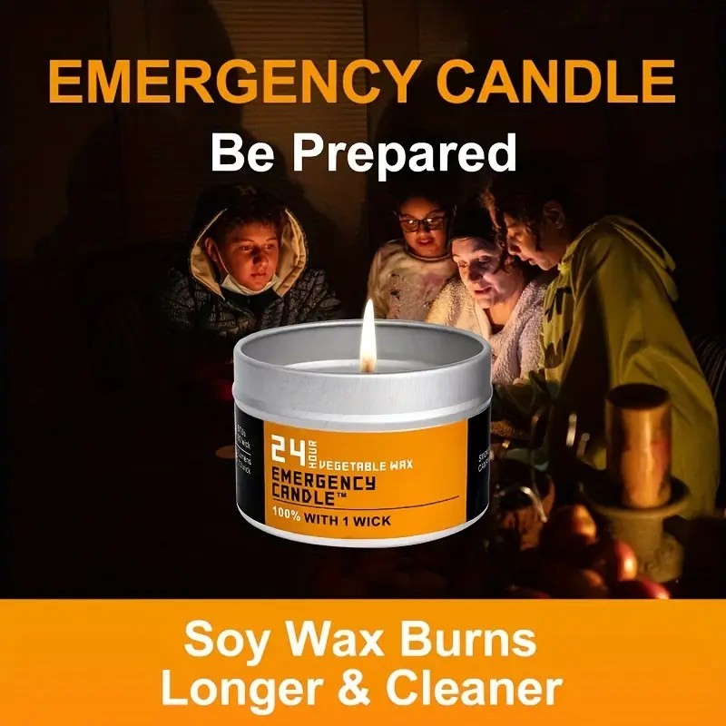 4 Smokeless Windproof Emergency Candles, Emergency Disaster Prevention Candles, Suitable For Indoor And Outdoor Use, Perfect For Outdoor Parties, Hiking, Camping, Emergency Lighting