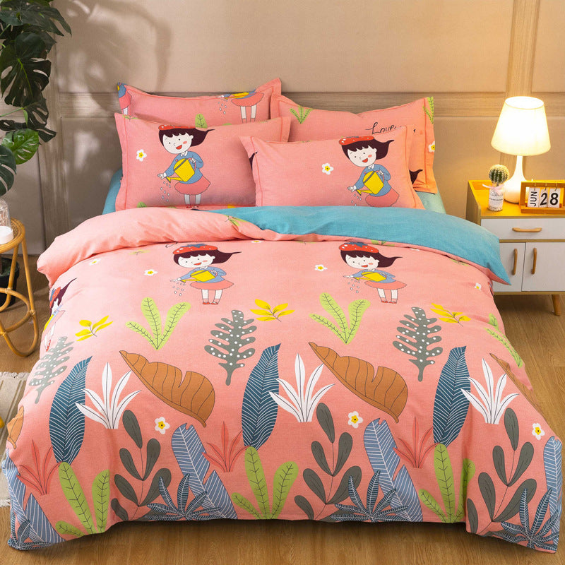 Cotton Winter Linen Quilt Cover Bedding Set