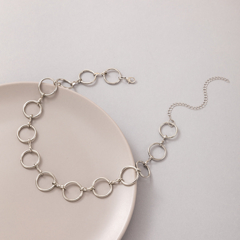 Exaggerated Personalized Trendy Necklace Geometric Circle Stylish Clavicle Necklace