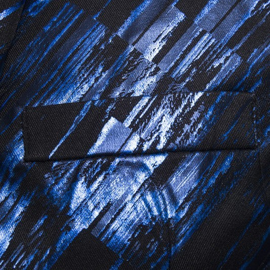 Fashion Print European Size Single-Breasted Men's Suits