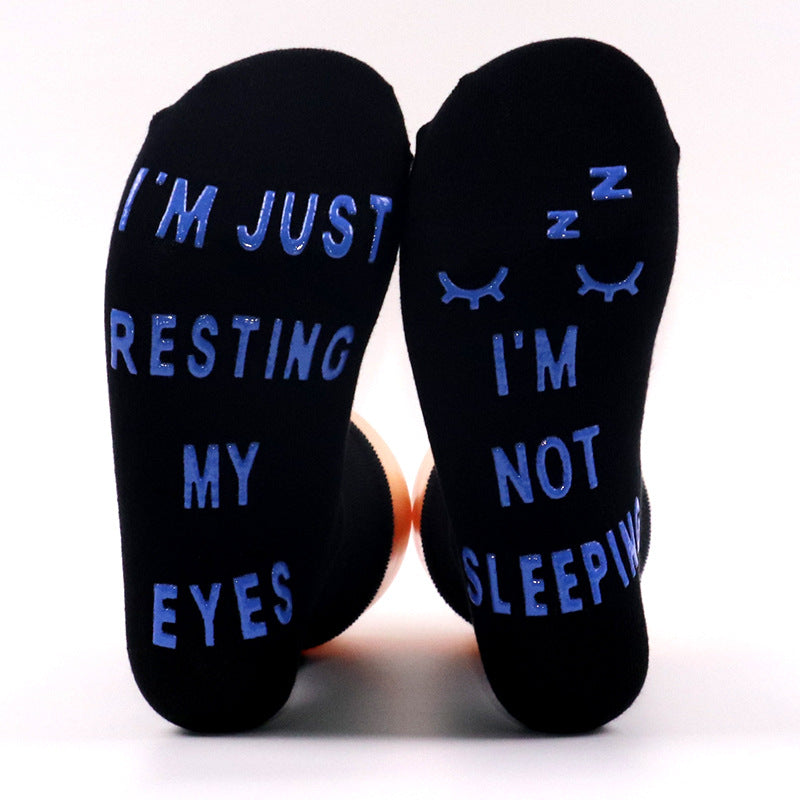 Creative Foot Letter Non-Slip Dispensing Knee-High Sports Socks