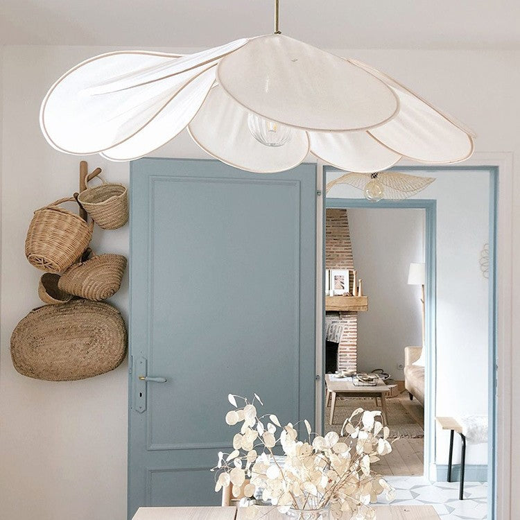 Fabric Dining Room Chandelier Living Room Bedroom Creative Petal Lamp