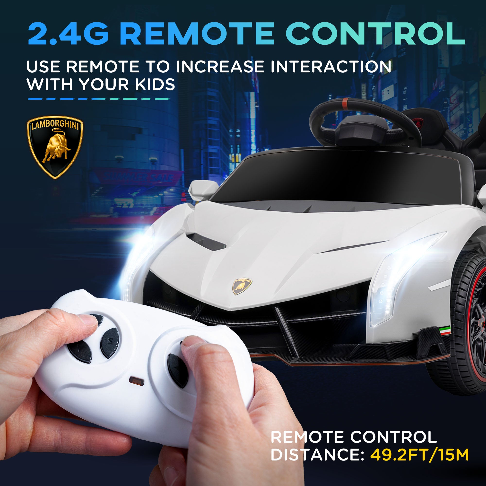 Lamborghini Veneno Licensed 12V Electric Kids Ride on Car with Bluetooth