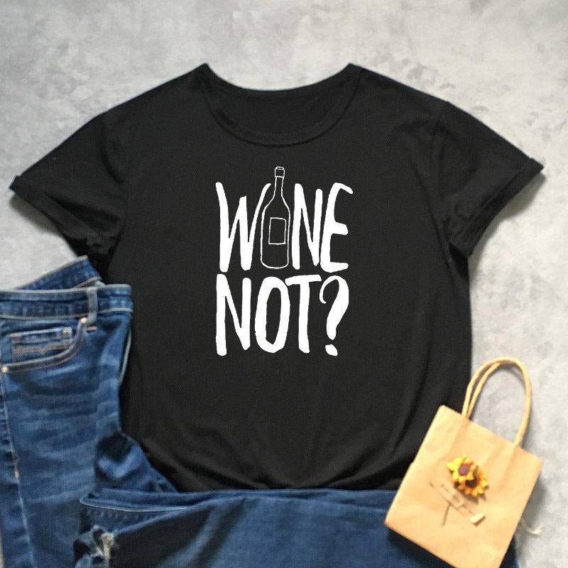 Women's Fashion Short Sleeve Crew Neck Letter Print T-Shirt