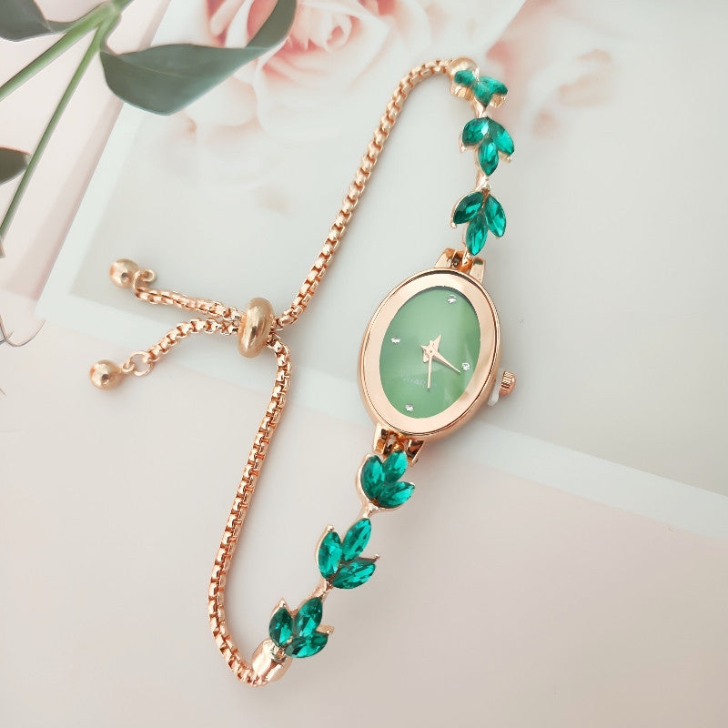 Wheat Diamond Women's Watch Free Adjustment Pull-Out Women's