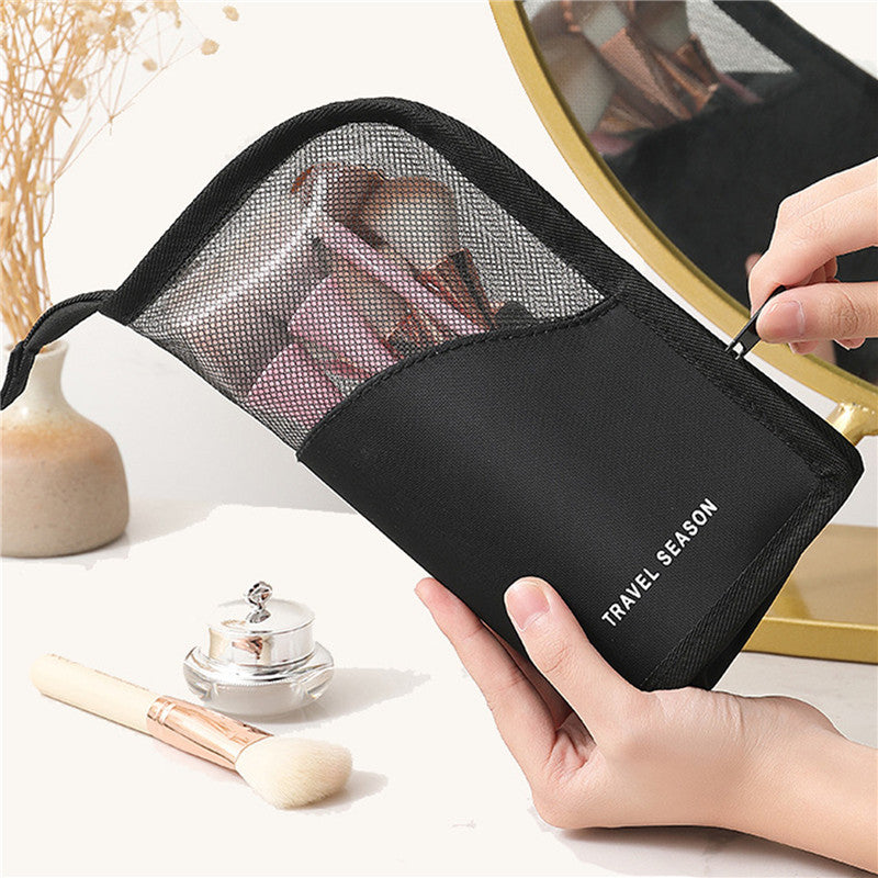 Makeup Brush Case Makeup Brush Holder Travel Waterproof Cosmetic Bag Stand-Up Foldable Makeup Cup With Zipper
