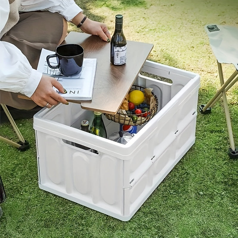 Fashionable And Easy-to-use Outdoor Folding Storage Box, Multi-functional Car Storage Box, Household Glove Box Storage Basket, Portable Folding Camping Box-35L Single Pack