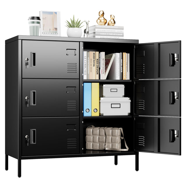 6Doors Metal Storage Locker With Card Slot Metal Locker For Employees With Keys And Ventilation Hole