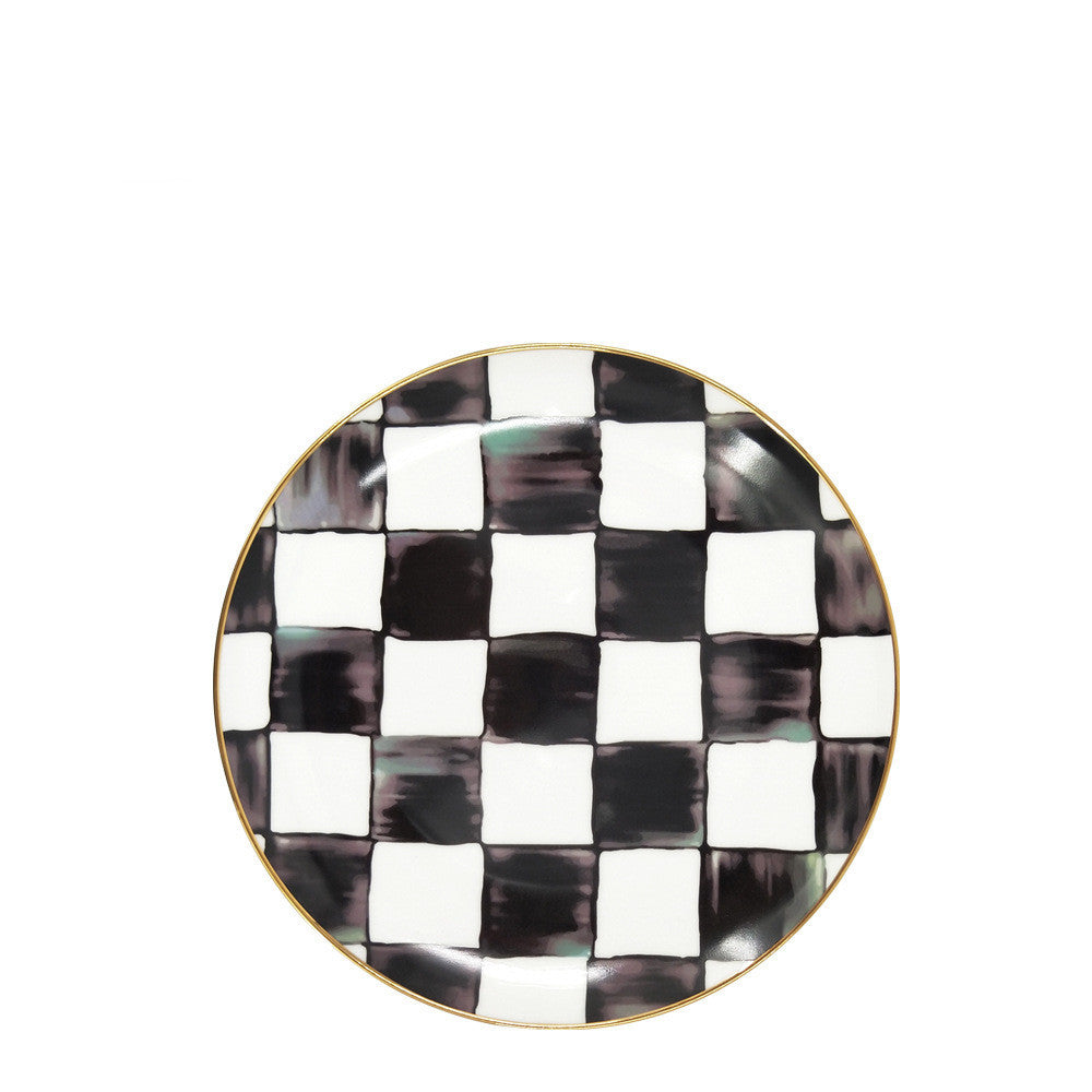 Black And White Checkerboard Bone China Tableware