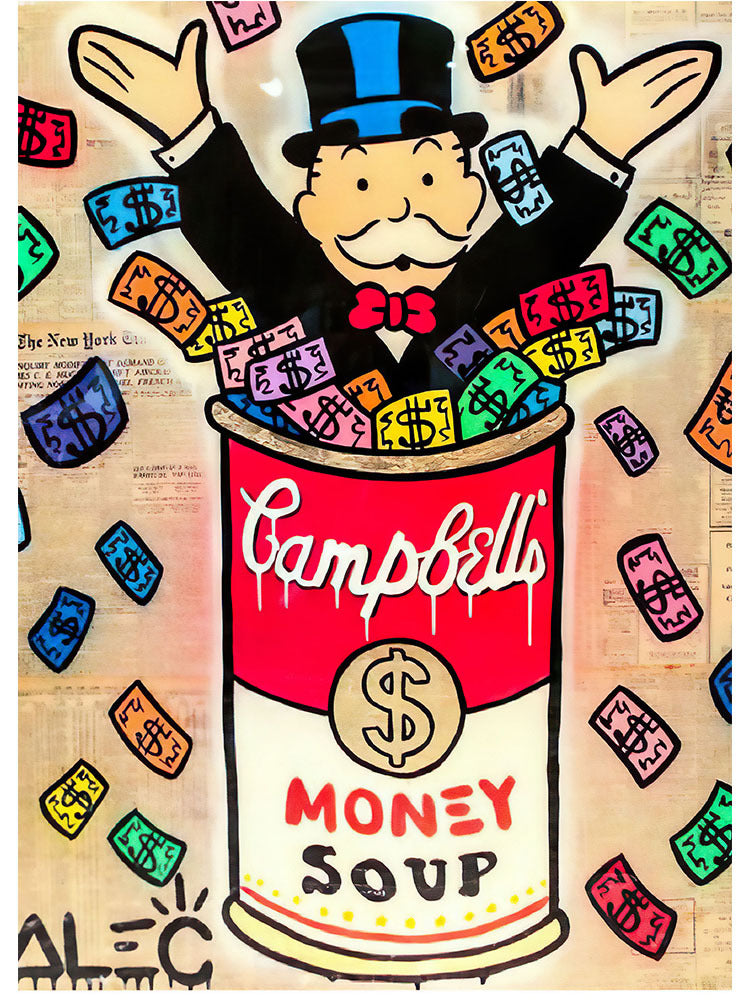 Graffiti Art Alec Monopoly Campbells Money Soup Canvas Painting Print