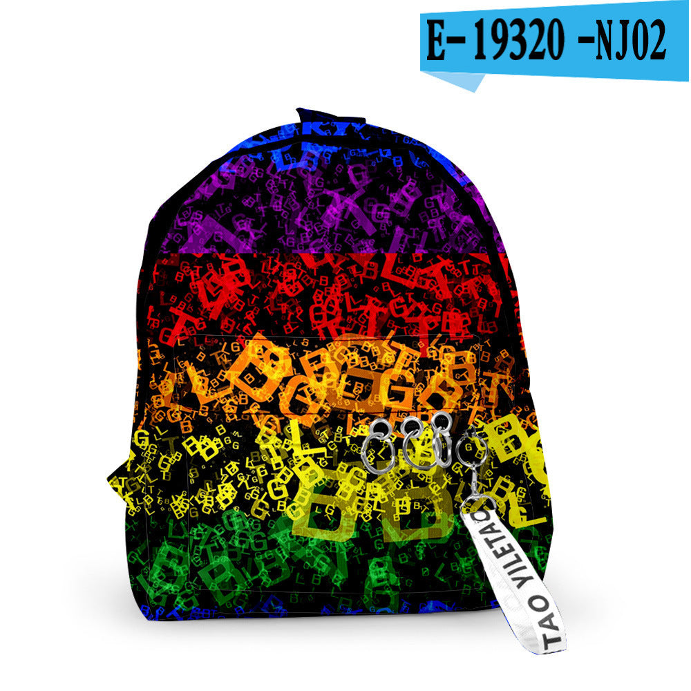 Men's And Women's Fashion Trend Student Daily 3D Digital Printing Backpack