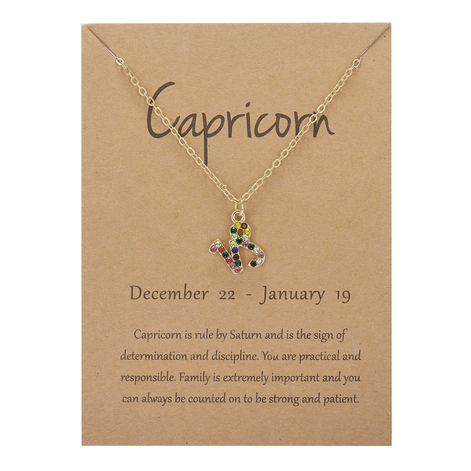 Pisces - Rhinestone Symbol Necklace