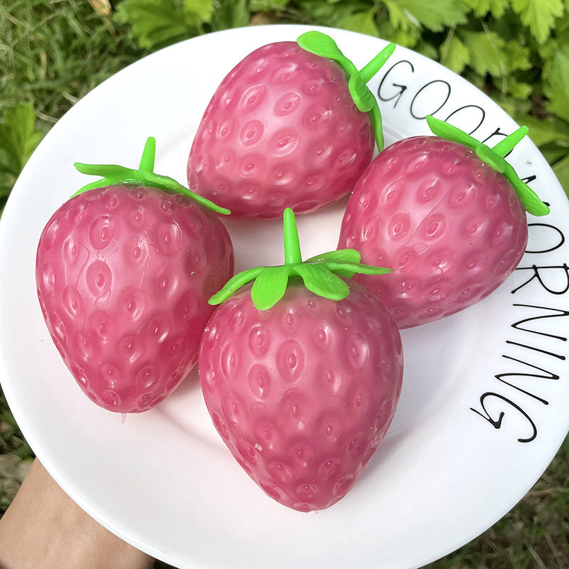 Simulated Colorful Strawberry Squeezing Music To Vent