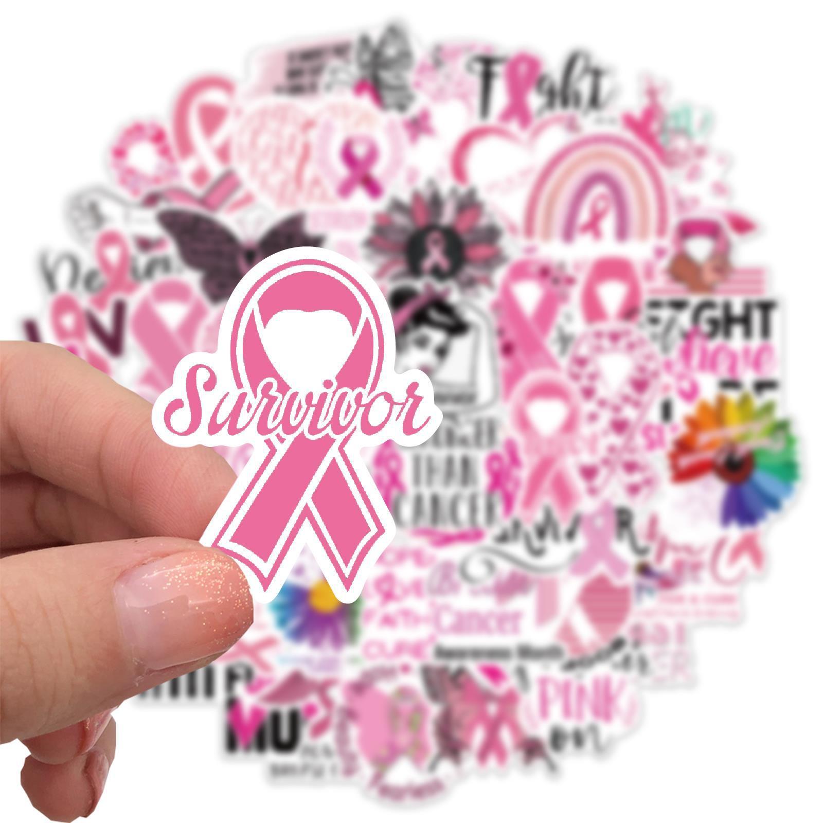 103050pcs Breast Cancer Awareness Stickers Ribbon