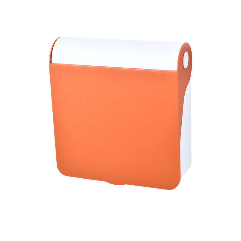 Plastic Cosmetic Storage Box Wall-Mounted Storage Rack With Mirror