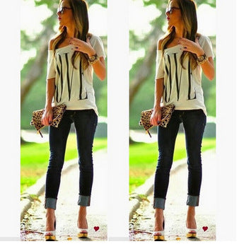 Round Neck Strapless Casual Short Sleeve