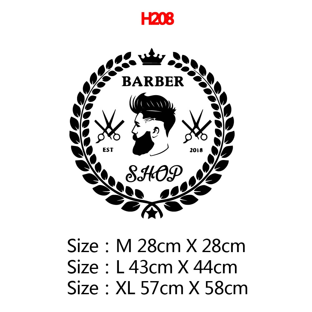 Beautification Decor Design Carved Black Pattern Barber Shop Window Stickers