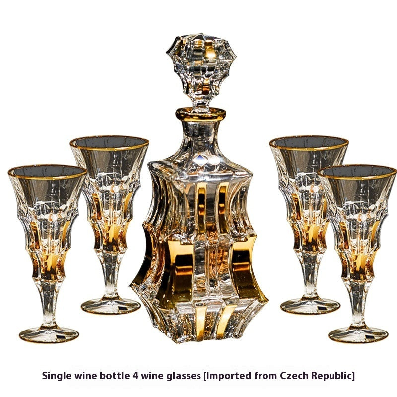 Crystal Glass Light Luxury Gold Red Wine High Leg