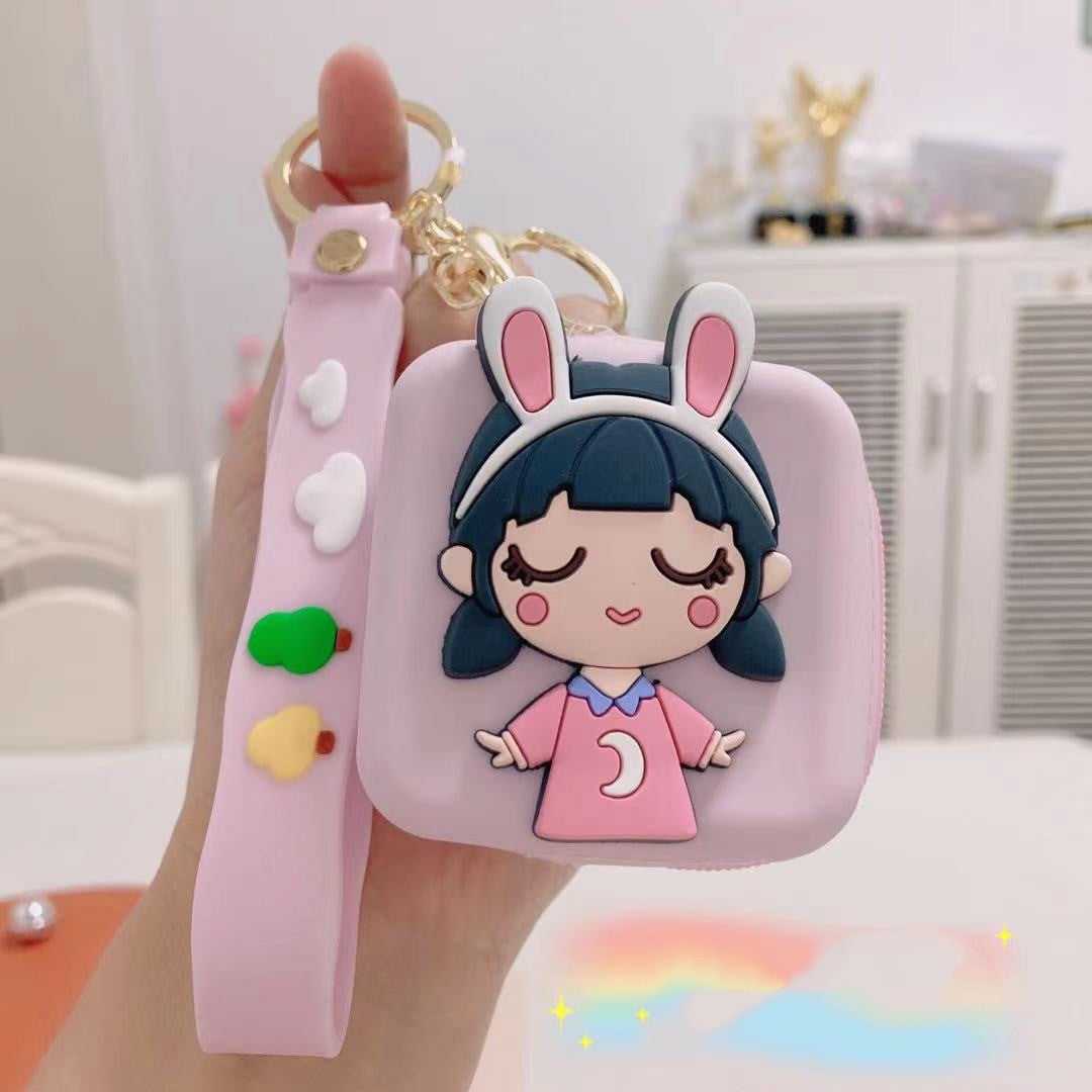 Cute Girl Silicone Earphone Bag Children's Coin Purse