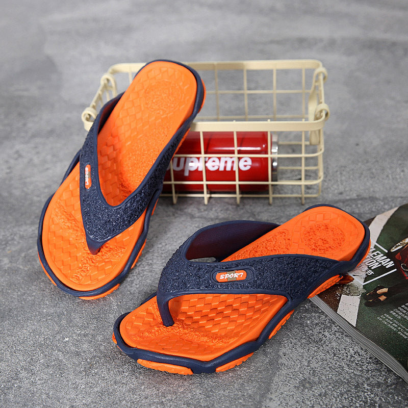 Summer Non-Slip Pinch Sandals and Slippers Summer Personality Flip-Flops Men's Beach Sandals and Slippers Men