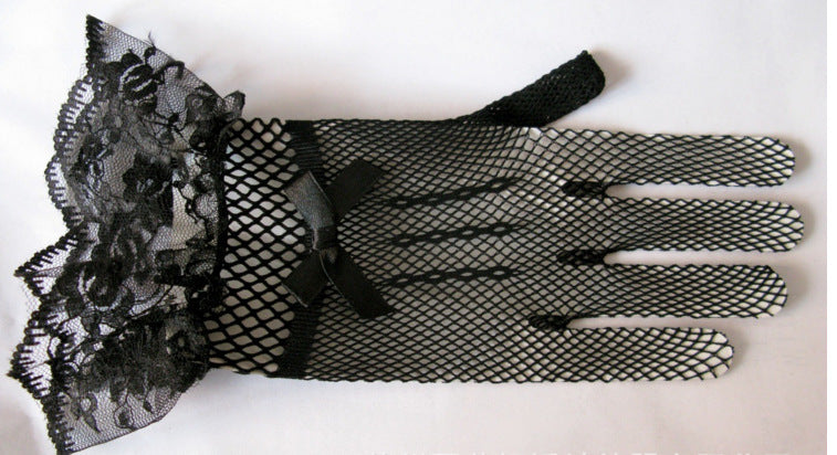1 Pair Knitted Stretch Mesh Gloves