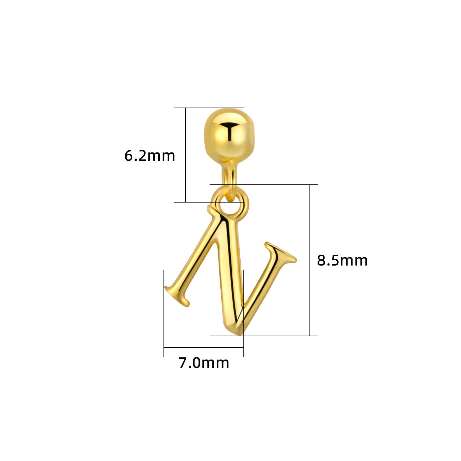 Smooth-Surface Jewelry Minimalist 26-Letter Alphabet Pendant