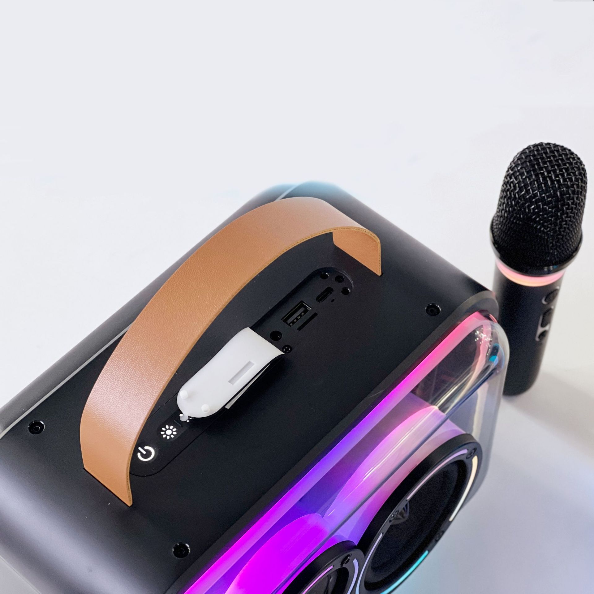 Bluetooth-Compatible Speaker Colorful RGB Portable Karaoke Wireless Stereo