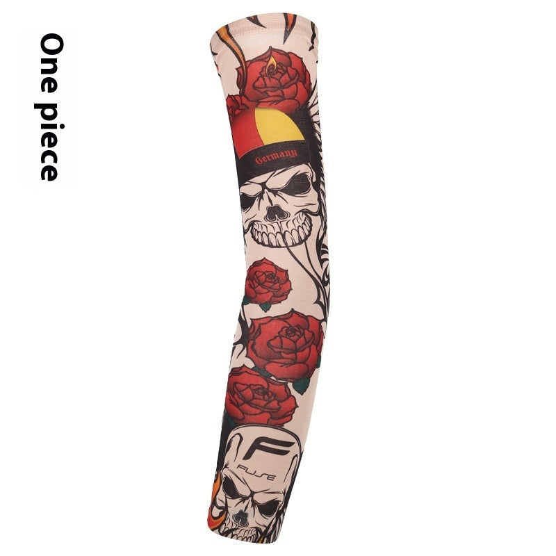 Flower Arm Tattoo Oversleeve Seamless Outdoor Riding Tattoo Sun Protection Oversleeve Cycling Tattoo Oversleeve