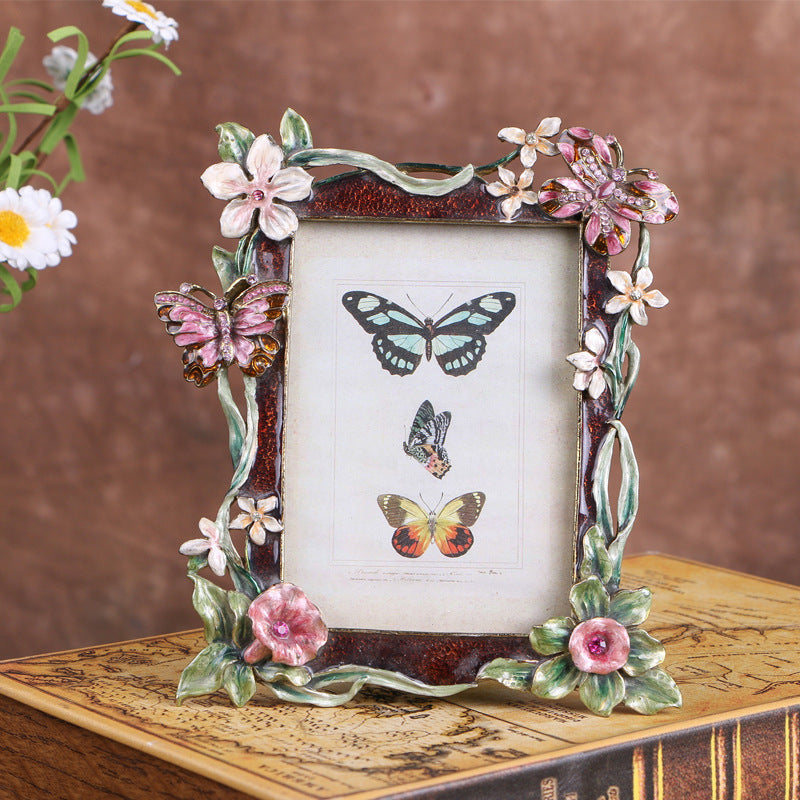 European Creative Enamel Metal Photo Frame