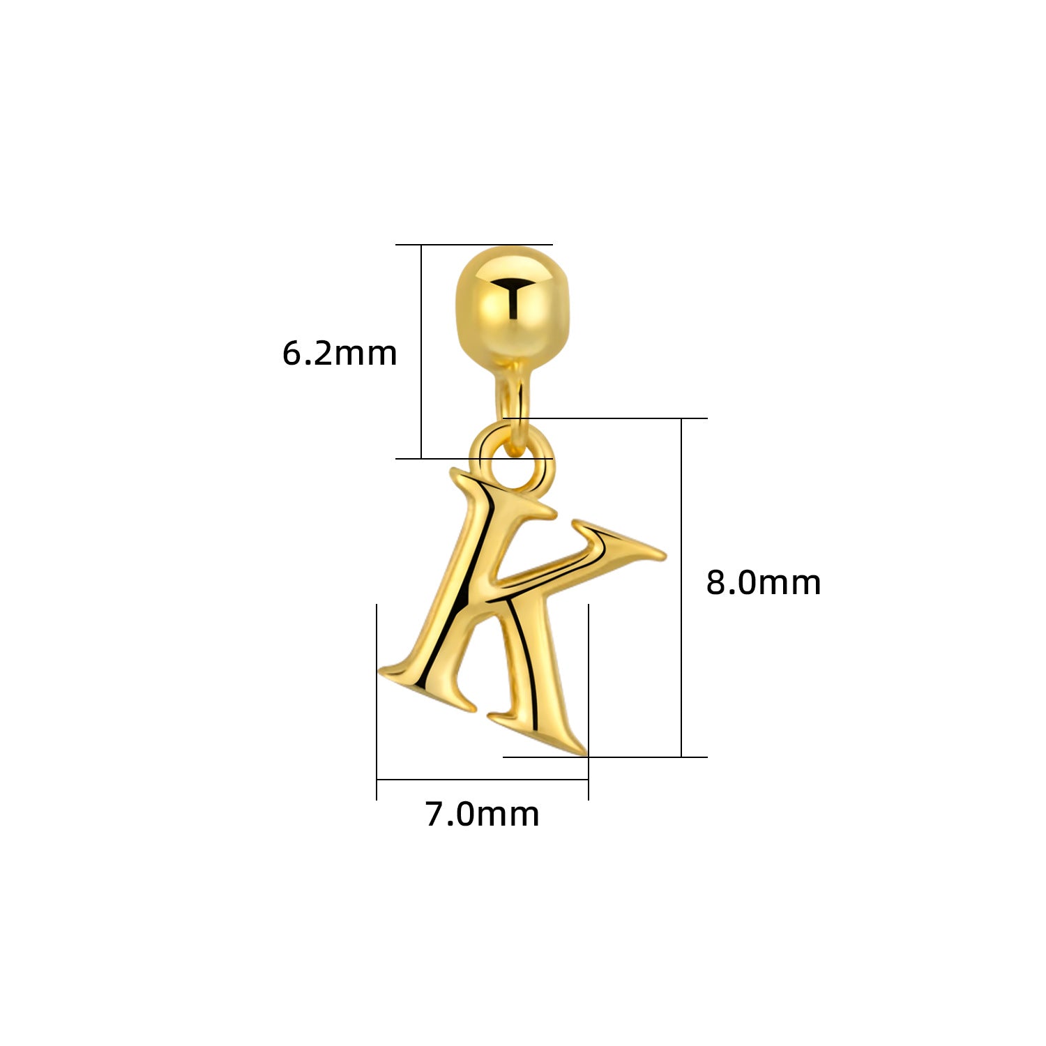 Smooth-Surface Jewelry Minimalist 26-Letter Alphabet Pendant