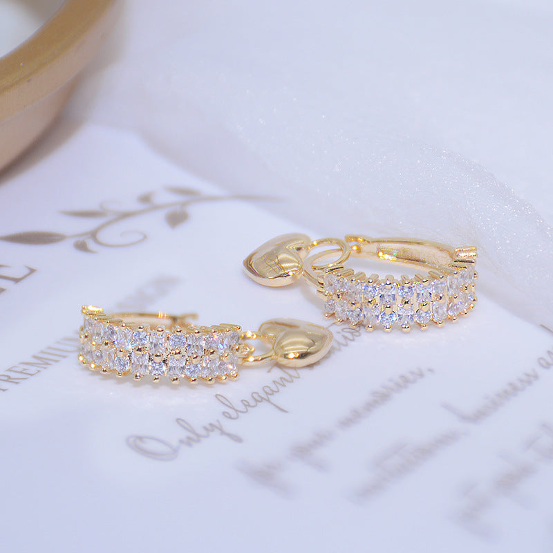 Zircon Full Diamond Temperament Light Luxury High-End Ear Buckle
