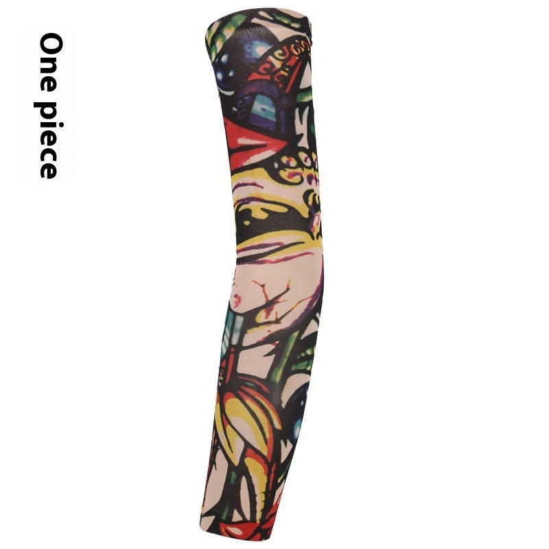 Flower Arm Tattoo Oversleeve Seamless Outdoor Riding Tattoo Sun Protection Oversleeve Cycling Tattoo Oversleeve