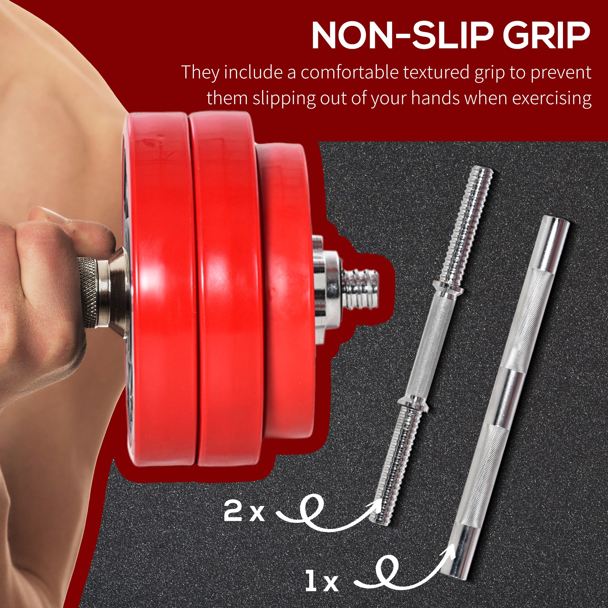 Adjustable Dumbbell Set, 66lbs Convertible to Barbell Weight Set for Home Gym Women and Men Weight Lifting Training