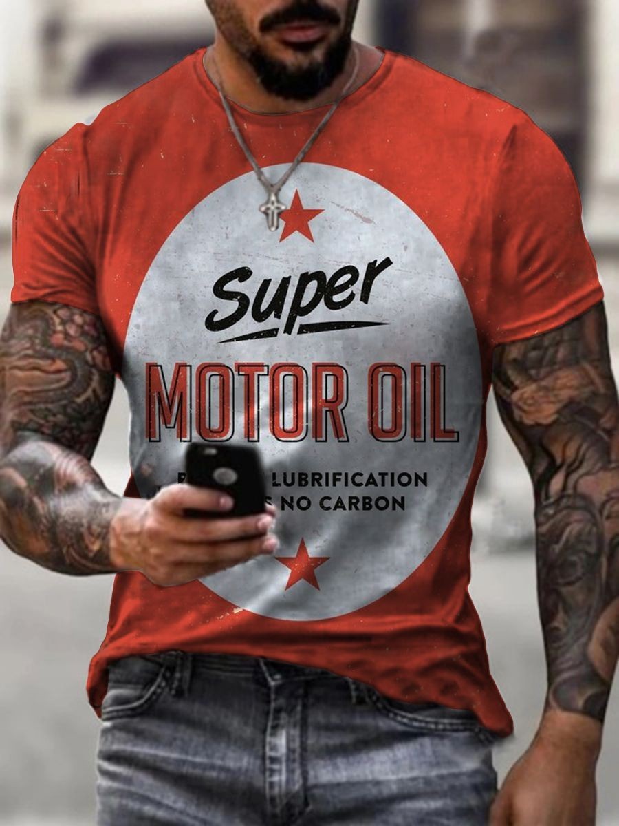 New Fashion Casual Digital Printed Round Neck Short-sleeved T-Shirt Men's Wholesale