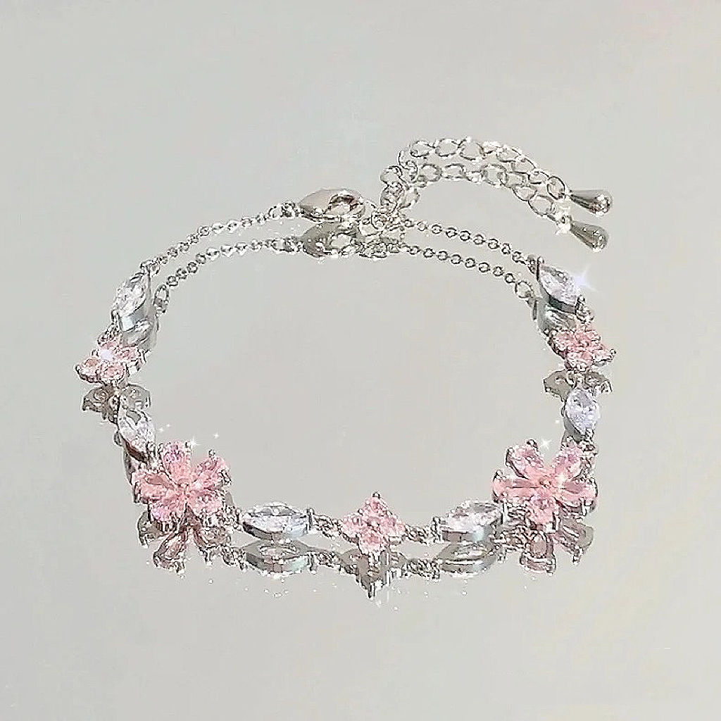Women's Cherry Blossom Crystal Bracelet
