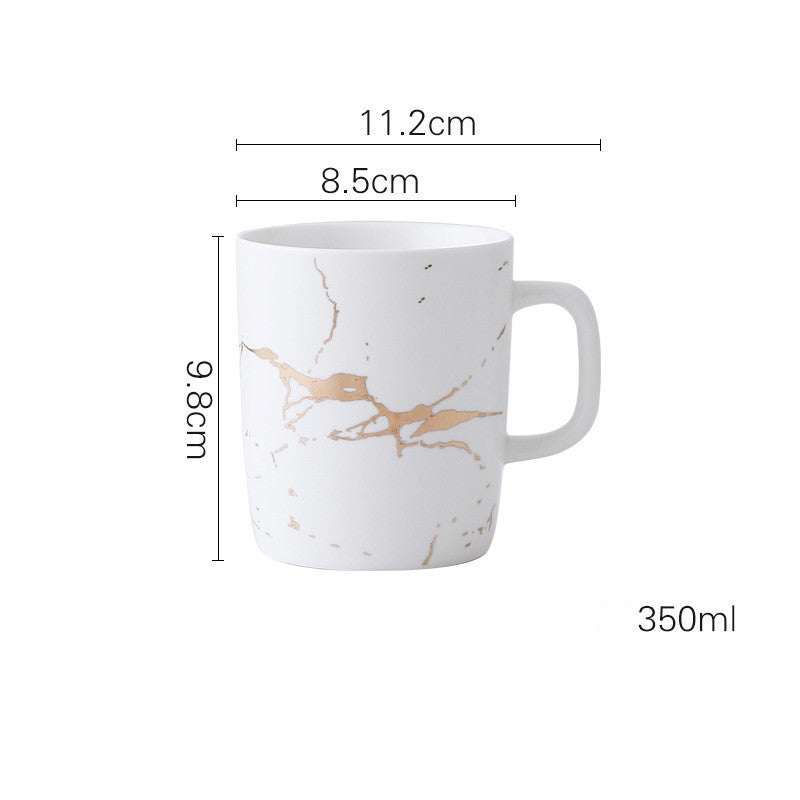 Marble Gold Ceramic Household Plate