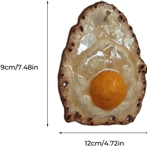 A Fried Egg Hanging On A Nail Sculpture Home Decoration
